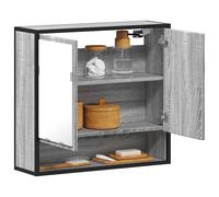 vidaXL Mobile Specchio da Bagno Grigio Sonoma 65x20x60 cm Multistrato
