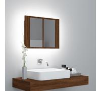 vidaXL Mobile Specchio LED Rovere Marrone 60x12x45cm Legno Multistrato