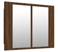 vidaXL Mobile Specchio LED Rovere Marrone 60x12x45cm Legno Multistrato