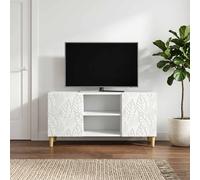 vidaXL Mobile TV 102 x 34,5 x 50 cm Bianco Legno ingegnerizzato, Mobile TV in legno elegante, console vintage, supporto rettangolare per intrattenimento, spazio ampio per il soggiorno