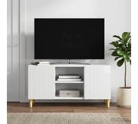 vidaXL Mobile TV 102 x 34,5 x 50 cm Bianco Lucido Legno ingegnerizzato