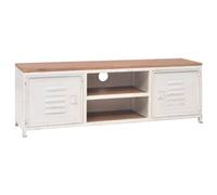 vidaXL Mobile Porta TV Stile Industriale Robusto Elegante Credenza Multimediale Supporto Arredo Armadietto Salone 120x30x40cm in Acciaio Bianco