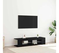 Mobile TV Moderno in Rovere Nero con Luci LED Colorate, 4 Scomparti, Mobili in Legno Ingegnerizzato e Vetro, Mobili Eleganti per Soggiorno, Facile da Montare, Centro di Intrattenimento, Stoccaggio