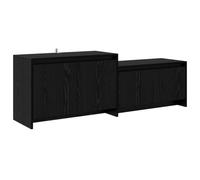 vidaXL Mobile TV 147 x 35 x 50 cm Rovere Nero Legno ingegnerizzato