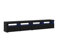 vidaXL Mobile TV 2 PCS Rovere Nero 240 x 35 x 40 cm Legno Multistrato, Mobile Basso Moderno per Soggiorno, Ampio Spazio di stoccaggio, Console Media USB, Elegante armadietto Indoor