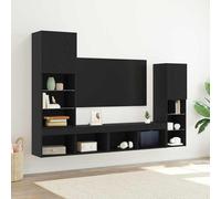 vidaXL Mobile TV LED Rovere Nero 30.5x30x102 cm Legno Ingegnerizzato
