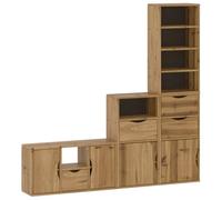 vidaXL Mobile TV 5 pz con Contenitore ODDA in Legno Massello di Pino, Mobile TV, Panca TV, Mobile Porta TV, Porta TV, Credenza TV