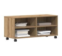 vidaXL Mobile TV 90 x 35 x 40.5 cm Marrone Legno ingegnerizzato | Ha tanto spazio per tutte le tue cose, Scaffali carini che danno un tocco di classe, Ha ruote, così puoi spostarlo facilmente
