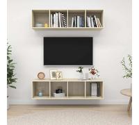 vidaXL Mobile TV a Parete 2 pz Rovere Sonoma in Legno Multistrato