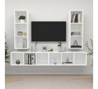 VIDAXL - Mobile TV a Parete 4 pz Bianco in Truciolato