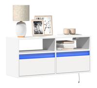 vidaXL Mobile TV a Parete con Luci LED Bianco 100x31x45 cm, Mobile TV sospeso a Parete, unità TV sospesa, unità TV montata a Parete, Mobile TV sospeso