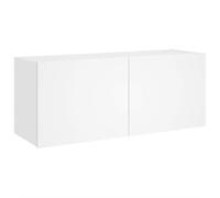 vidaXL Mobile TV a Parete con Luci LED Bianco 100x35x41 cm