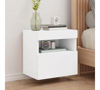vidaXL Mobile TV a Parete con Luci LED Bianco 40x30x40 cm