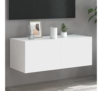 vidaXL Mobile TV a Parete con Luci LED Bianco 80x35x31 cm