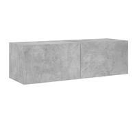 vidaXL Mobile TV a Parete con Luci LED Grigio Cemento 100x35x31 cm