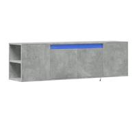 vidaXL Mobile TV a Parete con Luci LED Grigio Cemento 135x31x39,5 cm, Mobile TV sospeso a Parete, unità TV sospesa, unità TV montata a Parete