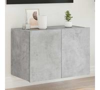 vidaXL Mobile TV a Parete con Luci LED Grigio Cemento 60x35x41 cm