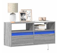 vidaXL Mobile TV a Parete con Luci LED Grigio Sonoma 100x31x45 cm, Mobile TV sospeso a Parete, unità TV sospesa, unità TV montata a Parete
