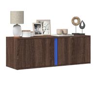 vidaXL Mobile TV a Parete con Luci LED Rovere Marrone 100x31x35 cm, mobile TV sospeso a parete, unità TV sospesa, unità TV montata a parete