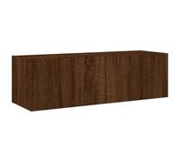 vidaXL Mobile TV a Parete con Luci LED Rovere Marrone 100x35x31 cm