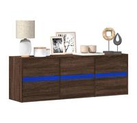 vidaXL Mobile TV a Parete con Luci LED Rovere Marrone 130x31x35 cm, Mobile TV sospeso a Parete, unità TV sospesa, unità TV montata a Parete