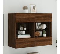 vidaXL Mobile TV a Parete con Luci LED Rovere Marrone 78,5x30x60,5 cm