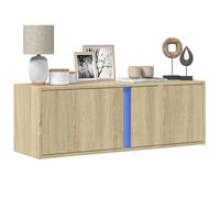 vidaXL Mobile TV a Parete con Luci LED Rovere Sonoma 100x31x35 cm, mobile TV sospeso a parete, unità TV sospesa, unità TV montata a parete