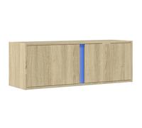 vidaXL Mobile TV a Parete con Luci LED Rovere Sonoma 100x31x35 cm, mobile TV sospeso a parete, unità TV sospesa, unità TV montata a parete