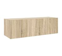vidaXL Mobile TV a Parete con Luci LED Rovere Sonoma 100x35x31 cm