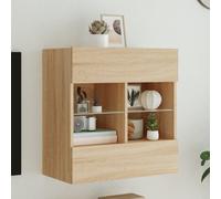 vidaXL Mobile TV a Parete con Luci LED Rovere Sonoma 58,5x30x60,5 cm