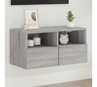 vidaXL Mobile TV a Parete Grigio Sonoma 60x30x30 cm Legno Multistrato