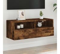 vidaXL Mobile TV a Parete Rovere Fumo 80x30x30 cm in Legno Multistrato