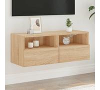 vidaXL Mobile TV a Parete Rovere Sonoma 80x30x30 cm Legno Multistrato