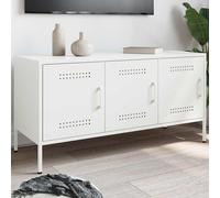vidaXL Mobile TV Bianco 100,5x39x50,5 cm in Acciaio, Supporto TV, credenza TV, Mobile HiFi, Mobile Porta TV, Porta TV, Mobile multimediale