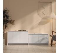 vidaXL Mobile TV Bianco Lucido 146,5x35x50 cm in Truciolato