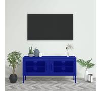 vidaXL Mobile TV Blu Marino 105x35x50 cm in Acciaio