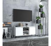 vidaXL Mobile TV con Gambe in Metallo Bianco 103,5x30x50 cm