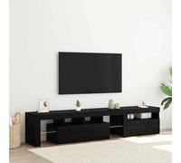 vidaXL Mobile TV con LED 2 pcs Rovere Nero 200 x 36,5 x 40 cm