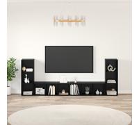 vidaXL Mobile TV con lo scaffale 4 pcs Rovere Nero 37 x 35 x 107.5 cm