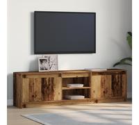 vidaXL Mobile TV con luci a strisce a LED con archiviazione con porta Marrone 180 x 34 x 50 cm