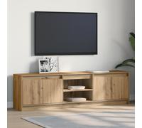 vidaXL Mobile TV con luci a strisce a LED con archiviazione con porta Marrone 182 x 34 x 50 cm
