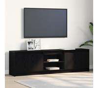 vidaXL Mobile TV con luci a strisce a LED con archiviazione con porta Nero 182 x 34 x 50 cm