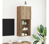 vidaXL Mobile TV con luci LED Rovere Artisan 40,5x30x102 cm