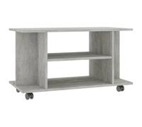 vidaXL Mobile TV con Ruote e Scomparti Aperti Robusto Elegante Armadietto Basso Multimediale Credenza Grigio Cemento 80x40x45 cm in Truciolato
