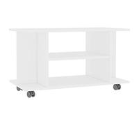 vidaXL Mobile TV con Ruote Bianco 80x40x45 cm in Legno Multistrato
