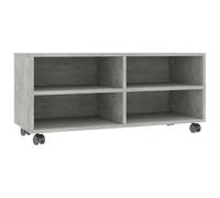 vidaXL Mobile TV con Ruote e Scomparti Aperti Robusto Elegante Armadietto Basso Multimediale Dvd Credenza HiFi Grigio Cemento in Truciolato