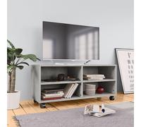 vidaXL Mobile TV con Ruote Grigio Cemento 90x35x35 cm in Multistrato
