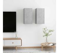 vidaXL | Mobile TV da Muro | 2 pcs Grigio cemento 30.5 x 30 x 60 cm