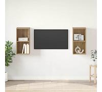 vidaXL Mobile TV da Parete 2 pcs Quercia Artigianale 37 x 37 x 72 cm
