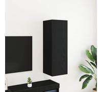 vidaXL Mobile TV moderno in rovere nero montato a parete con molto spazio Design elegante per soggiorno e camera da letto